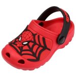 Tongs de jardin spiderman rouge pour enfants - marvel - motif en toile daraign�e noire