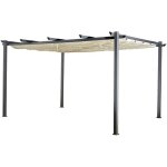 Pergola autoportante 3 � 4m cassis beige - structure aluminium