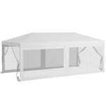 Outsunny - tente de reception - pe - 585x295x255cm - blanc