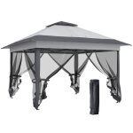 Tonnelle barnum de jardin outsunny pop - up pliant acier polyester moustiquaires + sac de transport  ...