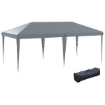 Outsunny - tonnelle de jardin - acier - 585x295x270cm - gris clair