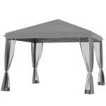 Outsunny - tonnelle - métal - 295x295x260cm - gris Outsunny - tonnelle - métal - 295x295x260cm - gris