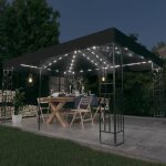 Tonnelle - mothinessto - ly2900 - 3x4 m - double toit - lumi�res led solaires - anthracite