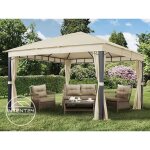Toolport 4x4 m tonnelle de jardin sunset premium champagne