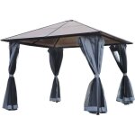 Tonnelle de jardin - outsunny - toit rigide polycarbonate - 4 x 3 m - gris foncé et noir Tonnelle de jardin - outsunny - toit rigide polycarbonate - 4 x 3 m - gris foncé et noir