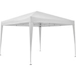 Tonnelle de jardin pliante - borneo - cadre blanc et toile �cru - sac de transport - 3 x 3 m
