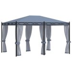 Tonnelle - mothinessto - ly2119 - 3x4 m - acier - moustiquaire inclus - protection uv
