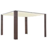 Tonnelle - mothinessto - ly7391 - r�sine tress�e - 300x300x200cm - toit coulissant - r�sistance � leau ...