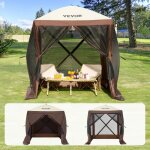 Tonnelle avec moustiquaire - vevor - tonnelle pop - up tente moustiquaire 4 cts abri soleil marron ...