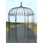 Tonnelle pergola gloriette en m�tal marron abris kiosque de jardin octogonal 196x196x314cm
