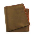 Tony & paul - pochette - cousue main - marron cigare ourlet orange - homme