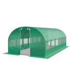 Serre tunnel - toolport - 4x6m - b�che pe 180g / m� - vert transparent - montage rapide