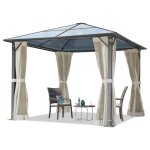 Tonnelle de jardin - toolport - moonlight deluxe - 3x3 m - panneaux polycarbonate - moustiquaires incluses ... Tonnelle de jardin - toolport - moonlight deluxe - 3x3 m - panneaux polycarbonate - moustiquaires incluses ...
