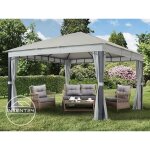 Toolport 4x4 m tonnelle de jardin sunset premium gris perle