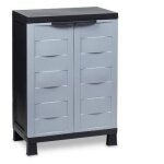 Toomax armoire 2 portes + 1 etagre ambition line s black edition polypropylne gris / noir - art204bk ...