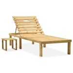 Top bains de soleil dextérieur jili - chaise longue de jardin avec table bois de pin imprégné264 kg Top bains de soleil dextérieur jili - chaise longue de jardin avec table bois de pin imprégné264 kg