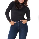 Top femme - jacqueline de yong - manches longues - dentelle - noir
