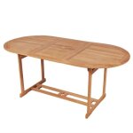 Table de jardin - gototop - 180x90 cm - bois de teck solide - r�sistante aux intemp�ries - pour 6 personnes ...
