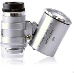 Topalli - mini microscope de poche 60x loupe � main d�tecteur de monnaie bijoutier loupe avec la lumi�re ...