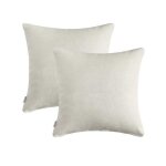 Topfinel housse de coussin 55x55 cm pour salon canap en chenille doux dcor chambre lot de 2 blanc