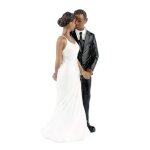 Topper de gteau - dcoration - figurine noir couple - rsine - mariage - ftes