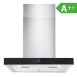 Hotte aspirante 60cm tactile 700 m / h9 v itesses classe a + + hotte de cuisine murale en inox noir ...