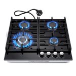 Plaque de cuisson gaz - 8000 w - table de cuisson gaz encastrable - 4 foyers - gaz naturel / propane ...