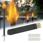 Torches dext�rieur - lars360 - cire - 10 pi�ces - 100 minutes de combustion - poign�e extra longue