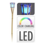 Torche de jardin en bambou avec lumi�re led