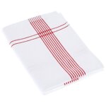 Torchon de cuisine 50x70 cm nid dabeille waffle piquet blanc filet rouge Torchon de cuisine 50x70 cm nid dabeille waffle piquet blanc filet rouge