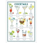 Torchon - winkler - 50x70cm - cocktails - 100% coton - assortis
