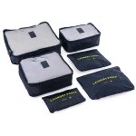 Sacs de voyage - tortue - lot de 6 - nylon imperm�able - couleur marine - zipp�e