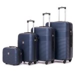 Tortue valise - lot de 3 valises + 1 vanity en abs - 4 roulettes 360 - serrure  combinaison latrale ...