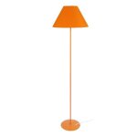 Tosel lampadaire 1 lumire - luminaire intrieur - tissu orange - style charme - h170cm l40cm p40cm