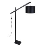 Tosel lampadaire liseuse 1 lumi�res - luminaire int�rieur - tissu noir - style inspiration nordique - ...