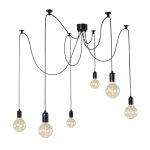 Tosel lustre 6 lumi�res - luminaire int�rieur - - style industriel - h180cm l80cm p80cm