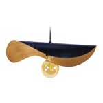 Tosel suspension 1 lumi�re - luminaire int�rieur - acier bleu marine et or - style vintage - h65cm l40cm ...
