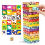 Tour 4 en 1 en bois avec des couleurs et animaux pour enfants - jeu de soci�t� educatif pour gar�ons ...
