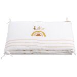 Tour de lit adaptable - sauthon - sunlight - 100 % coton - �cru motif arc - en - ciel