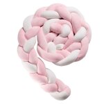 Tresse de lit snake tour de lit enfant anti - choc coussin b�b� rose et blanc