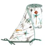 Tour de lit universel en gaze de coton vert de gris naissance Tour de lit universel en gaze de coton vert de gris naissance