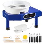 Tour de potier lectrique 25 cm de dia. - vevor - 350 w 0 - 300 tr / min avec pdale et bassin amovible ...