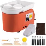 Tour de potier lectrique - vevor - 28cm - 350w - roue de poterie cramique orange