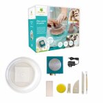 Tour de potier sycomore - mod�le compact pour enfants - plateau en aluminium et 5 outils de poterie en ...