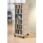 Valenza tour rangement biblioth�que cd - dvd rotative 300 cd sonoma ch�ne