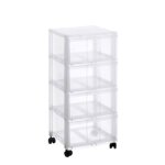 Tour de rangement en plastique 4 tiroirs avec roues sundis modulo