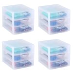 Lot de 4 tours de rangement en plastique a6 3 tiroirs sundis orgamix - transparent Lot de 4 tours de rangement en plastique a6 3 tiroirs sundis orgamix - transparent