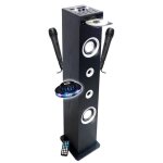 Tour de son lecteur cd et karaok� inovalley hp49cd 100w usb bluetooth radio fm 2 microphones + supports ...