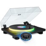 Tourne disque 33 / 45 / 78 tours bluetooth avec plateau lumineux led - partybttdlight 6w rms lumi�re ...