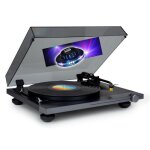 Tourne disque platine vinyle thomson tt700 sortie rca - (33 / 45 tours) - finition alu jeu de lumire ...
